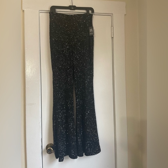 Express super high waisted flare sequin pant size Small - Picture 12 of 13